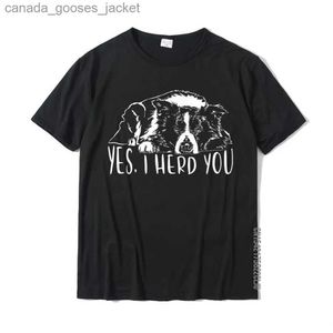 Camisetas para hombres Divertido Orgulloso Border Collie I Herd You Herder Regalo Perro diciendo Camiseta Camisetas Ocio Funky Hombres Camiseta Ocio Algodón L231208