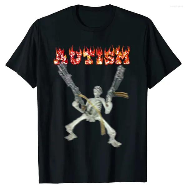 Camisetas para hombre, camiseta divertida Retro con esqueleto para autismo, camiseta gráfica de apoyo a la conciencia neurodivergente para hombres y mujeres, regalos de Halloween, ropa