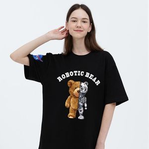 T-shirts pour hommes Funny Robot Tedy Bear Graphics Tshirt Hommes Coton Lâche Casual Mode Vêtements Haute Qualité Imprimé Couple Tees Top SummerMen '