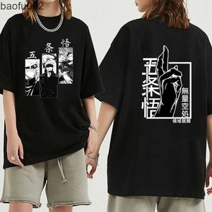 T-shirts masculins drôles satoru gojo jujutsu kaisen tshirt été hommes manches courtes surdimensionnées t-shirt décontracté taille xs-4xl w0322