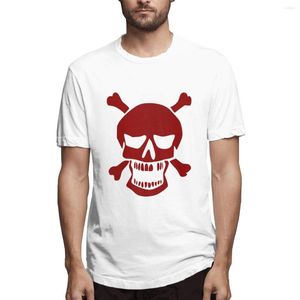 Camisetas para hombre, divertidas camisetas de manga corta con estampado de calavera y hueso pirata, camiseta informal de algodón para verano, ropa de calle