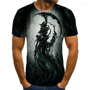 T-shirts pour hommes T-shirt drôle de crâne 3D Style Punk Garçon Vêtements Mode d'été Haut à col rond XL Streetwear