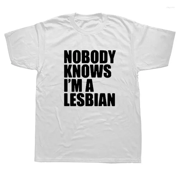 T-shirts pour hommes Slogan drôle personne ne sait que je suis une lesbienne imprimé T-Shirt manches courtes Hip Hop Streetwear Hipster t-shirts