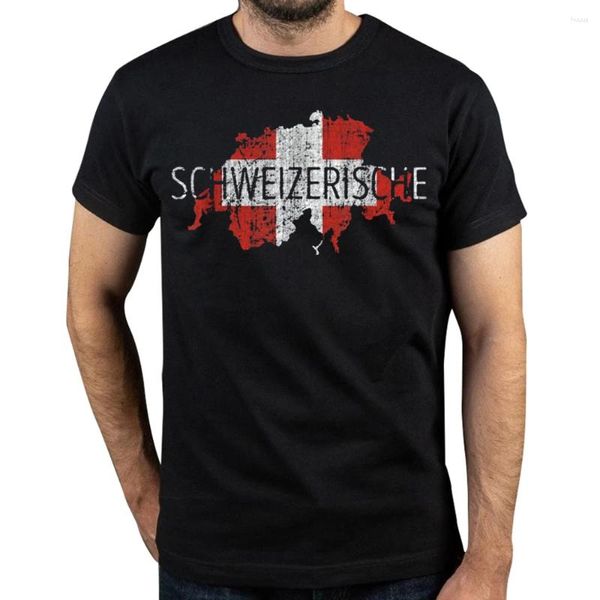 T-shirts pour hommes drôle Suisse carte drapeau été Style graphique coton Streetwear à manches courtes cadeaux d'anniversaire T-shirt vêtements pour hommes