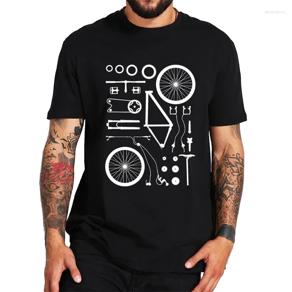 Camisetas para hombre, camiseta divertida con estampado de bicicleta de montaña, piezas explotadas, camiseta para equipo de ciclismo, camisetas, ropa, camiseta para hombre