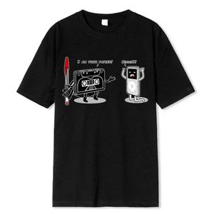 Camisetas para hombres Camiseta impresa vintage divertida para hombres Mujeres I Am Your Father Cotton T Shirt 80S 90S Magnet Mp3 Impresión impresa MP3 T240505
