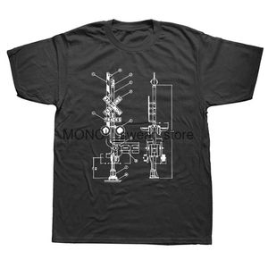 T-shirts masculins Modèle de chemin de fer vintage Funny Crossing Patent Drawing Train T-Shirts Graphic Strtwear Short Slve Birthday Gifts T-shirt H240506