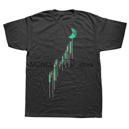 T-shirts masculins Funny Vintage Stock Chart to the Moon T-shirts Graphic Cotton Strtwear Eat Slp Trade Day Trading Trader Hip Hop T-shirt H240506