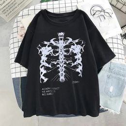 T-shirts pour hommes Funny Women T-shirt Dark Skull Bones Heart and Lung Print T-shirt à manches courtes Femme Streetwear Harajuku Summer Y2k Vêtements Top 230802