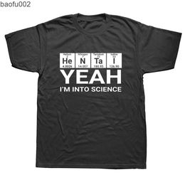 T-shirts voor heren grappig ja, ik ben in de wetenschap hentai minnaar t-shirt grafische katoenen streetwear anime kip met een tie hiphop t-shirt herenkleding w0322