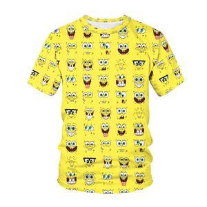 T-shirts masculins T-shirt Bob jaune drôle Famille Sponge Men's Sponge Imprimée 3D Sportswear Cartoon Unisexe Cutmen's