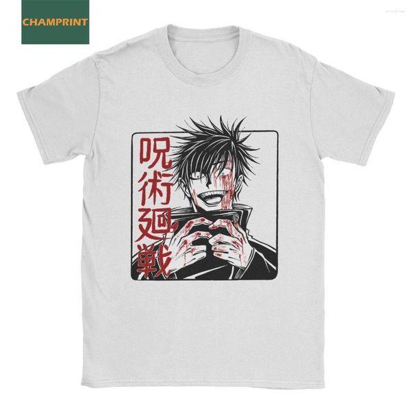 Camisetas para hombres Fushiguro Jujutsu Camiseta Kaisen Men anime vintage algodón camisetas tripuladas camisa de manga corta ropa para adultos