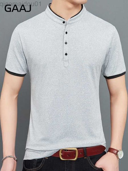 Camisetas de hombre GAAJ Marca Polo Hombres Casual Business Camiseta Tops Camiseta de algodón Camiseta con cuello mandarín Social Poloshirt Moda Kpop Ropa L230707