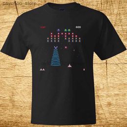 T-shirts pour hommes Galaga Arcade Game Retro Gamer Classic Hommes Noir T-shirt Taille S 3XL 100% Coton O Cou T-shirts Mâle Prix Bas Steampunk Q240130