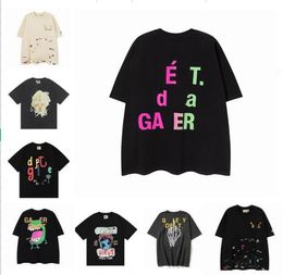 T-shirts pour hommes Galeries Depts Designer Summer Gallary Shirts Alphabet Imprimé Étoile Même Col Rond T-shirt À Manches Courtes Pour Hommes Et Femmes T-shirts Oversize Tie Dye