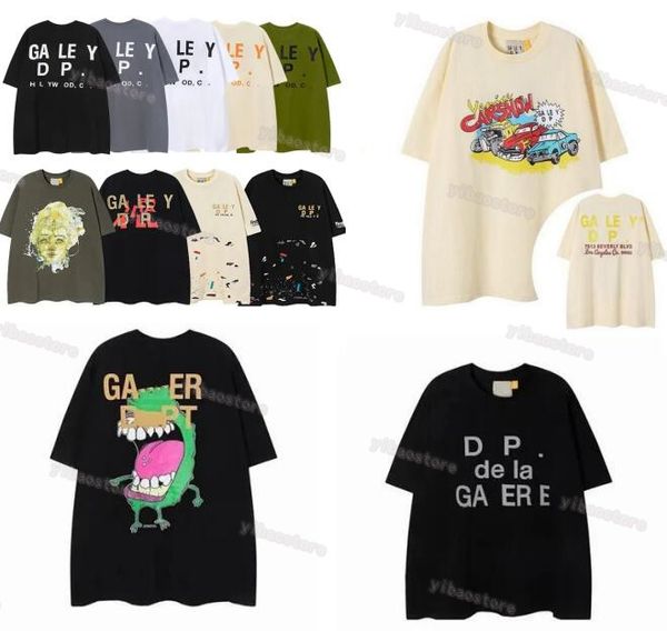 T-shirts pour hommes Galeries Depts Designer Summer Gallary Chemise Alphabet Imprimé Étoile Même Col Rond T-shirt À Manches Courtes Pour Hommes et Femmes F3E