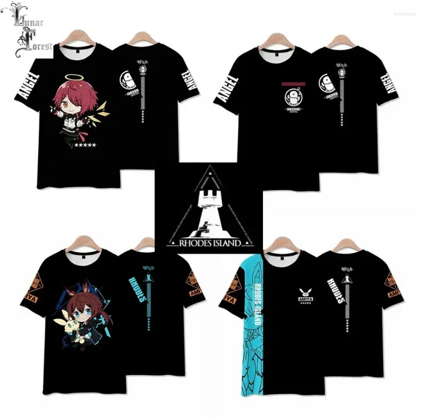 T-shirts pour hommes Game Arknights 3D T-shirt T-shirt Summer Round couche Streetwear à manches courtes