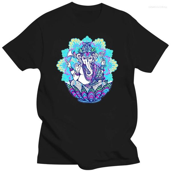 Camisetas de hombre Ganesha Colored Mandala Art MENS SHIRT HINDU INDIA GANESH GOD IDOL Camiseta de alta calidad