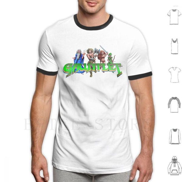 Camisetas de hombre Gauntlet Shirt Cotton Men DIY Print Arcade Game Retro Video Coin Op 80s 1980s Mame Barbarian Wizard Elf Shoot