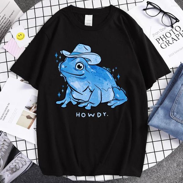 Hommes t-shirts doux Cowboy grenouille impression t-shirt mâle coton Hip Hop t-shirt confortable doux à manches courtes Cool haute qualité chemise hommes