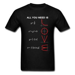 T-shirts pour hommes Géométrique Algèbre Équation Graphique T-shirts a Ll dont vous avez besoin est l'amour Math Science Problème Noir Mode Teeshirt Plus Taille T-shirt 210629