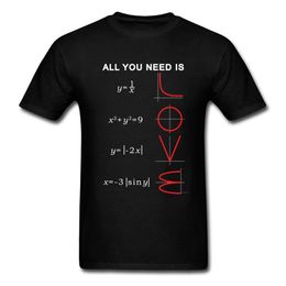 Heren T-shirts Geometrische Algebra Vergelijking Grafiek T-shirts een Ll Je Nodig Is Liefde Wiskunde Wetenschap Probleem Zwart Mode Teeshirt Plus Size t-shirt 210714