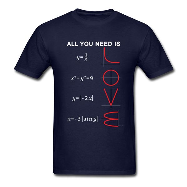 T-shirts pour hommes Géométrique Algèbre Équation Graphique T-shirts a Ll dont vous avez besoin est l'amour Math Science Problème Noir Mode Teeshirt Plus Taille Nouveau T-shirt 210409