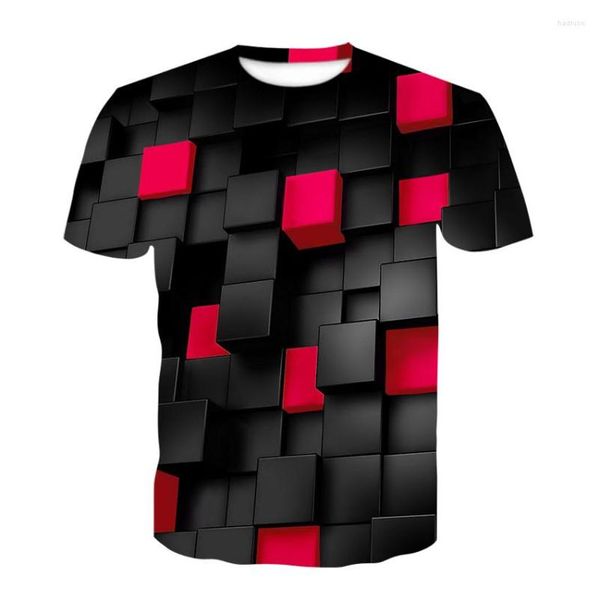 T-shirts pour hommes T-shirt graphique géométrique été haut décontracté 3DT-shirts mode chemise à col rond grande taille Streetwear