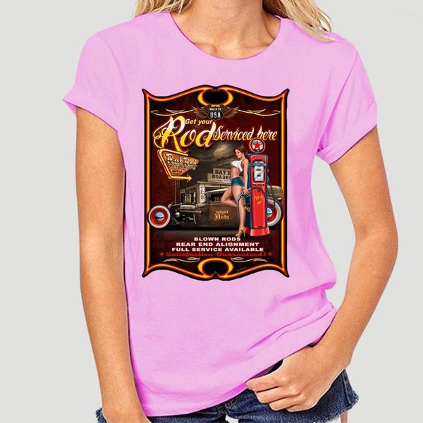 T-shirts pour hommes Obtenez votre tige entretenu ici voiture classique course automobile hauts pour hommes T-Shirt personnaliser col rond T-Shirt 1494J