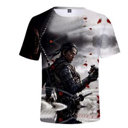 T-shirts voor heren Ghost van Tsushima T-shirt Game 3D Printing Streetwear Men Men Women Kinderen Kort Mouw T-shirt Samurai Cosplay Hip Hop Tees Tops M