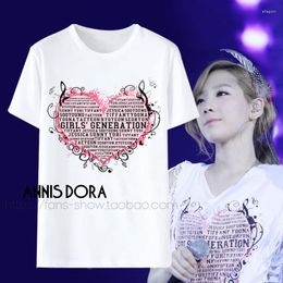 T-shirts pour hommes Girls 'Generation 2011 The 2st Asia Tour Second Same Paragraph T-shirt
