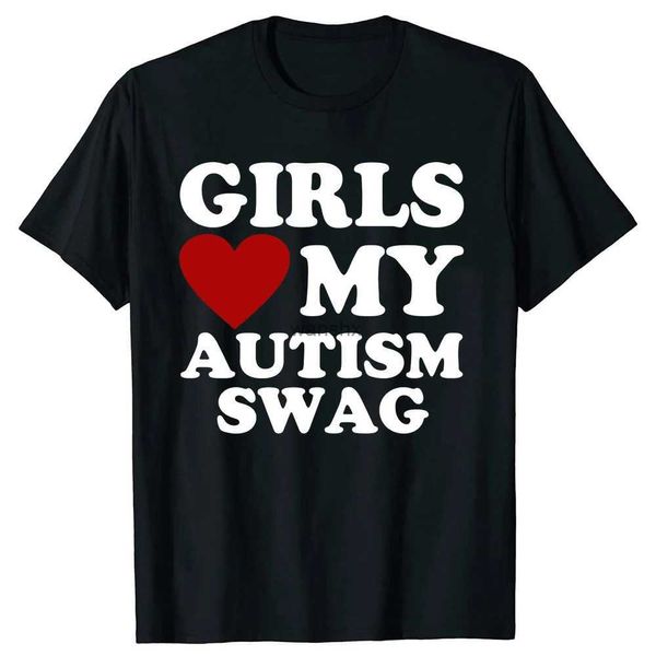 Camisetas para hombres Chicas aman mi autismo Swag Divertidos regalos para niños autistas Concientización Camisetas Ropa de calle gráfica Regalos de manga corta Ideas Camiseta MenL240104