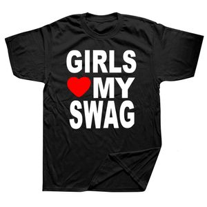 T-shirts pour hommes GIRLS LOVE MY SWAG Drôle Vintage Coton Été Hommes Nouveauté Streetwear T-Shirt Femmes Casual Streetwear EU Taille Top Tee 230414