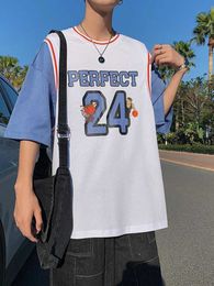 Camisetas de hombre Gmiixder 2022 Nueva camiseta de manga corta de dos piezas falsas Camiseta deportiva de baloncesto de tendencia suelta Harajuku Hip Hop Anime Print Tops Z0220