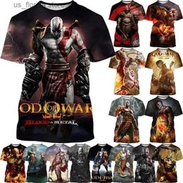 T-shirts pour hommes God of War 3D Kratos T-shirt imprimé Vente chaude Hommes Cool Design T-shirt Combat T-shirts à manches courtes O Cou Vêtements pour femmes Y240321