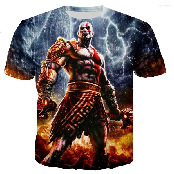 Camisetas para hombres God Of War 3D Camiseta impresa Hombres Mujeres 2024 Juego Moda Cool Casual Manga corta Unisex Harajuku Estilo Streetwear Tee Tops