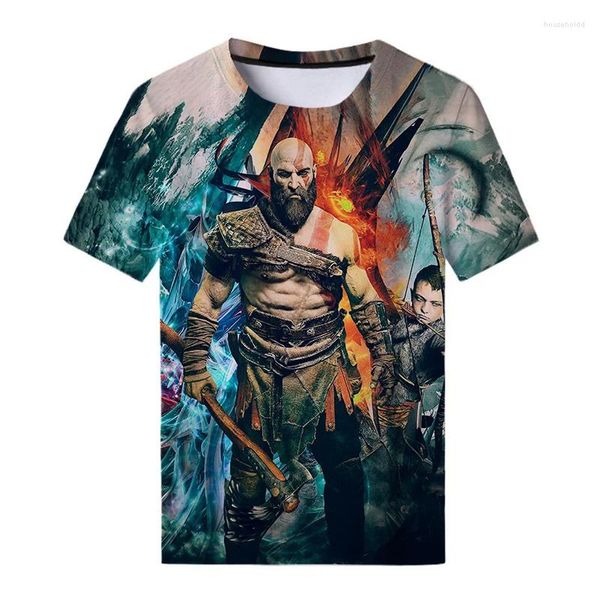 Camisetas para hombres God Of War Camisetas Juego 3D Ropa informal con impresión Hombres Mujeres Moda casual Camisa de gran tamaño Cool Kids Tees Tops Ropa