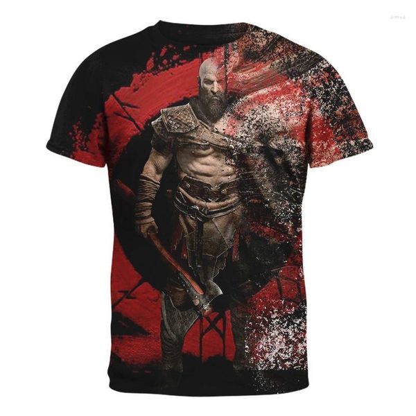 Camisetas para hombres God Of War Camisetas Juego 3D Impreso Streetwear Hombres Mujeres Moda Camisa de manga corta de gran tamaño Harajuku Camisetas para niños Tops