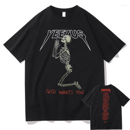 Heren t shirts god wil je schedel t-shirt anime manga gedrukte hiphop o-neck tops tees casual zomer korte mouw zwarte man t-shirts