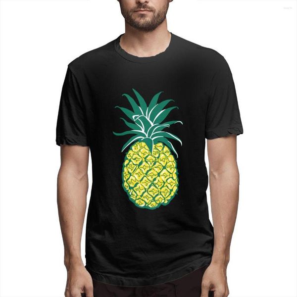 T-shirts pour hommes ananas d'or imprimement drôle pour hommes