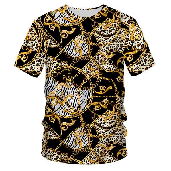 Camisetas de hombre de lujo dorado Hip Hop 2022, camiseta genial, camisetas divertidas con estampado 3D, camisa de manga corta con cuello redondo, ropa de calle de moda