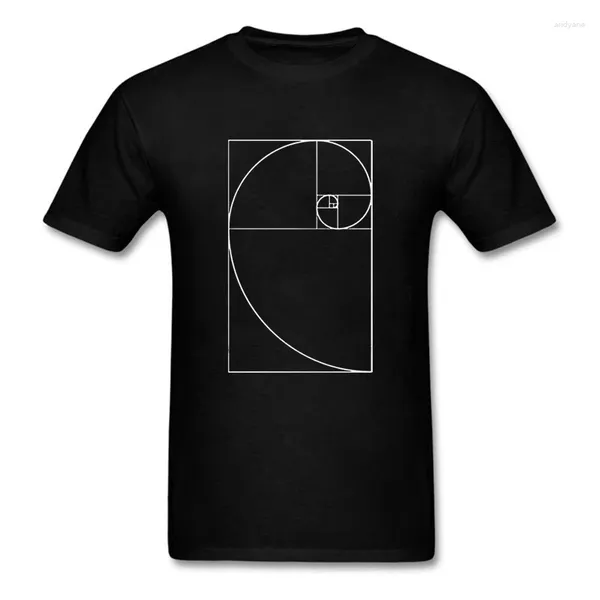 T-shirts pour hommes rapport d'or spirale mathématiques mathématiques Geek artiste Art chemise hauts unisexe drôle