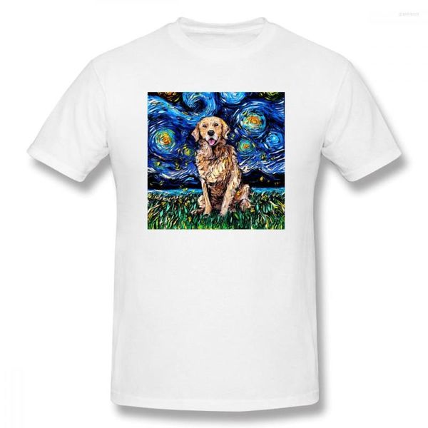 T-shirts pour hommes Golden Retriever Night Basic T-shirt à manches courtes Dog PAPA Shirt Taille Eur / USA