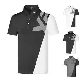 Camisetas para hombres Ropa de golf para hombres Spring Summer Manga corta COMPLETA COMPORITA ESTRACTIVO NUEVA CAMISA DE POLO DE LA CAMISA ANTI-PILA J240402