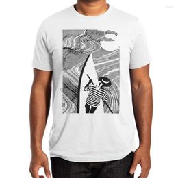 Heren t shirts gondola shirt textuur zwart en wit water maan golven oceaan zee zwijkzeer Italië