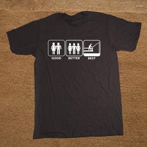 T-shirts pour hommes bon meilleur poisson pêcheur personnalisé chemise drôle T-shirt hommes coton à manches courtes T-shirt haut t-shirts