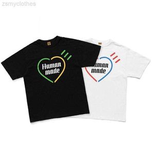 T-shirts pour hommes Bonne qualité 2022SS Human Made Mode T-shirt Hommes 1 1 Lettre d'amour colorée Slub Coton Femmes T-shirt Human Made Hommes Vêtements