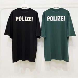 Mannen T-shirts Goede Kwaliteit 2022ss Polizel Mode T-shirt Mannen 1 1 Borduren Politie Brief Vrouwen Vintage Korte Mouw T230209