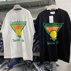 T-shirts hommes bonne qualité 2023ss Green Triangle Casablanca Mode T-shirt Hommes Casablanca Tennis Club Tee Noir Blanc Femmes T-shirt