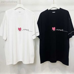 Camisetas para hombres Buena calidad 2023ss Vetements Corazón de dibujos animados Camiseta de moda Hombres VTM Blanco Negro Camisetas de gran tamaño para mujer Camiseta vintage